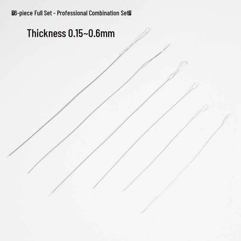 Wenwan Crochet & Beading Set: Steel Wire Hooks, Twisted Needles, and Stringing Line for Buddhist Beads