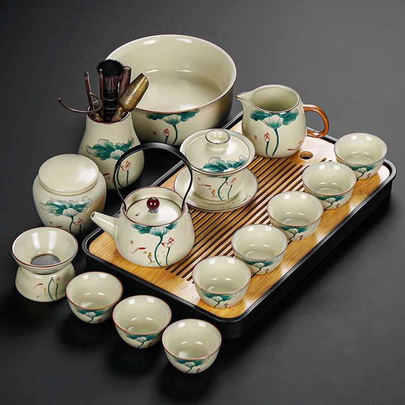 Lainuo Ru Ware 15-Piece Celadon Tea Set