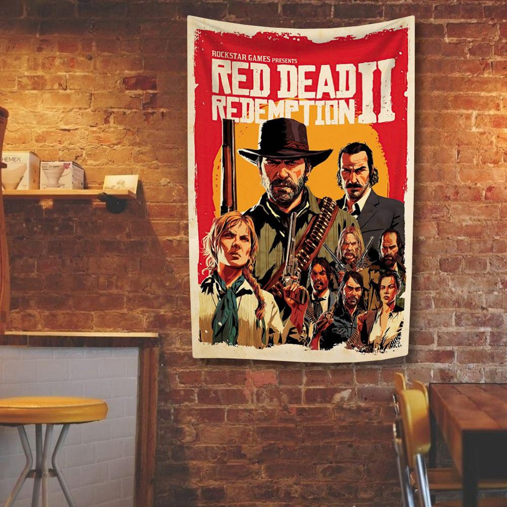 Game RDR 2 Tapestry Digital Prints Flag Fashion Home And Garden Decor Wall Hanging Covcering For Bedroom Dorm Party Wall Banner