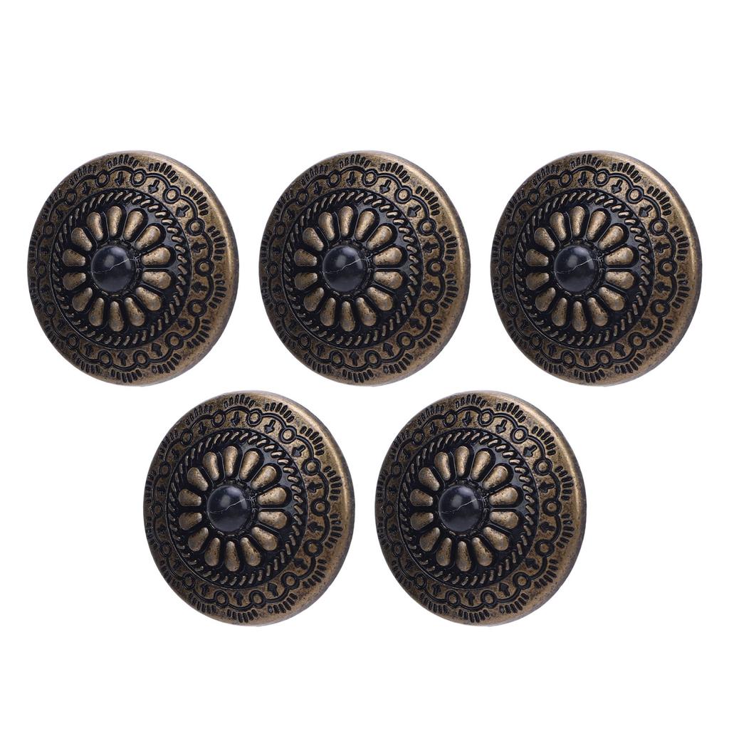 5 Sets Screw Back Button 30mm Round Shape Antique Bronze Black Turquoise Conchos with 4.5mm Screws F