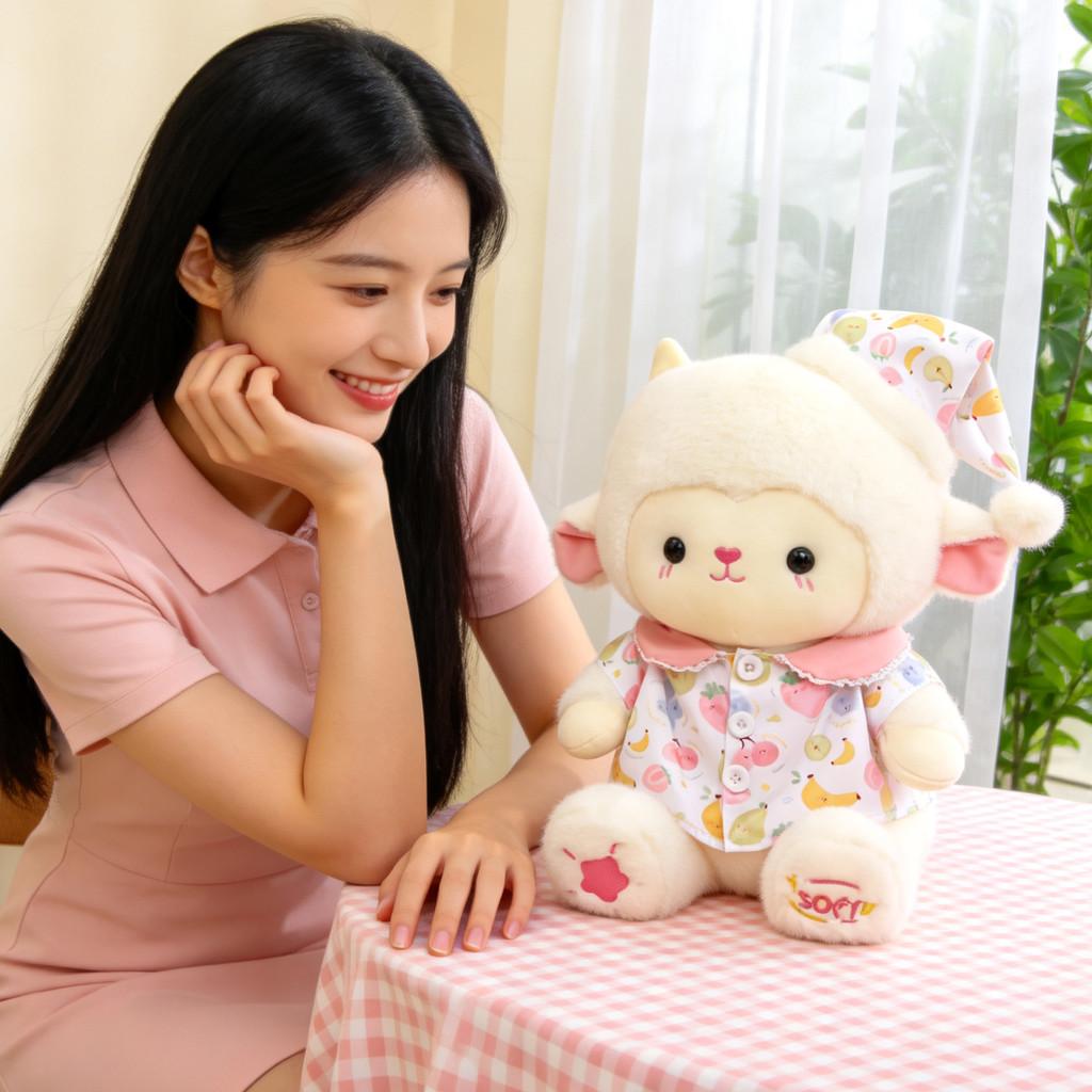 Soft Plush Sheep Stuffed Animal For Kid Birthday Gift Sleep Aid Cushion