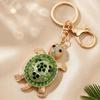 Colorful Diamond Turtle Keychain Pendant - Cute Metal Accessory for Bags or Cars, Ideal for Small Gifts