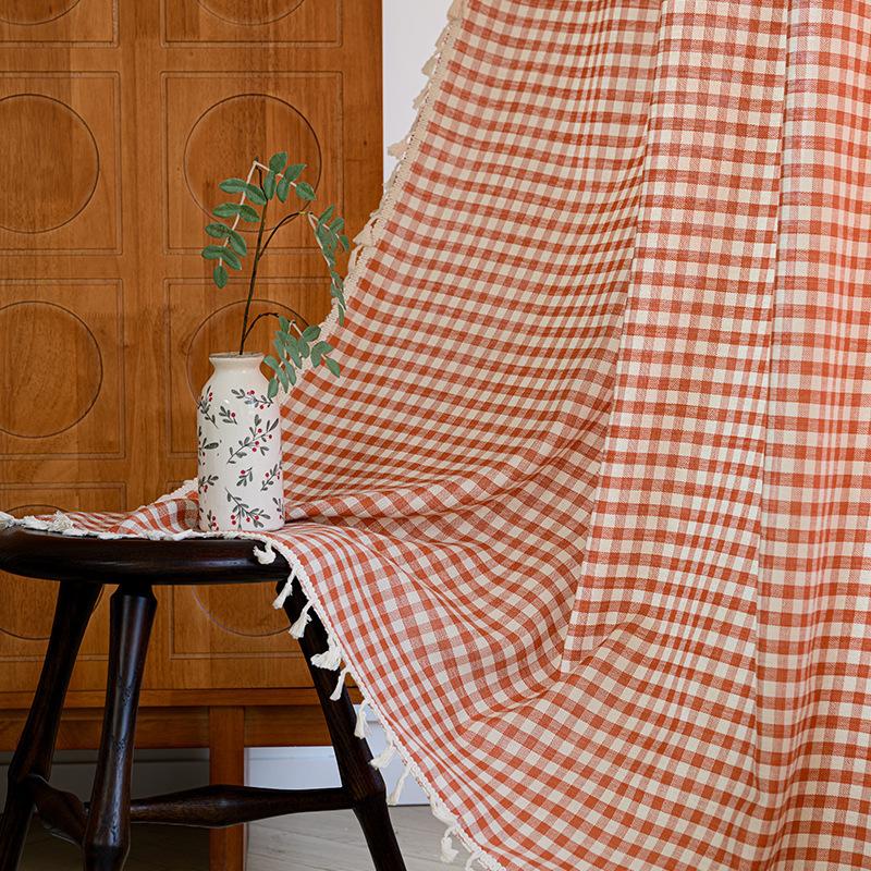 Japanese Style Linen Cotton Semi Blackout Curtains Short Curtain For Living Room Bedroom Kitchen Door Partition
