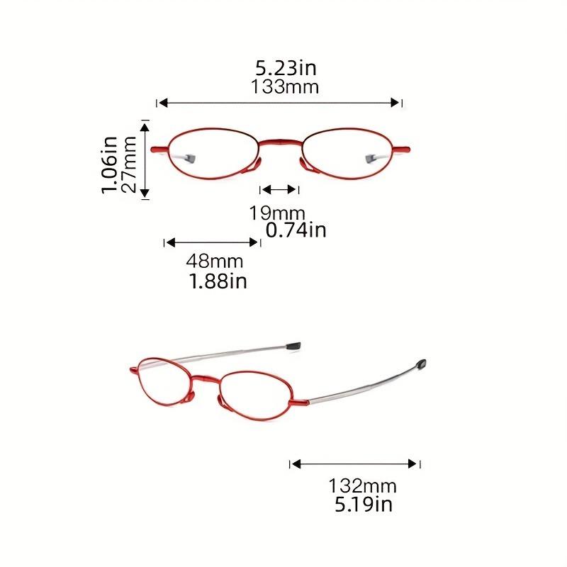 2 Pairs of Fashionable Foldable Reading Glasses Compact Design and Lightweight Box Portable and Foldable Reading Glasses