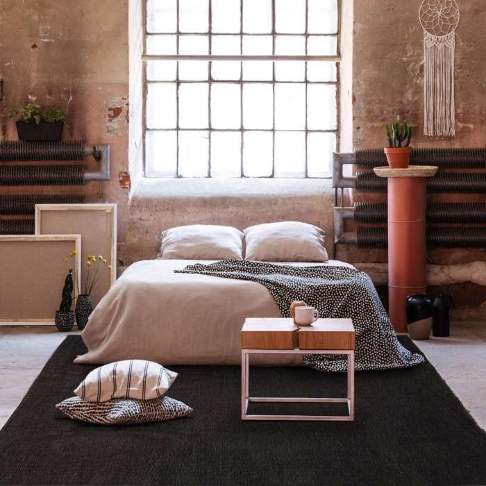 Tapis réversible charbon/gris foncé 160x230