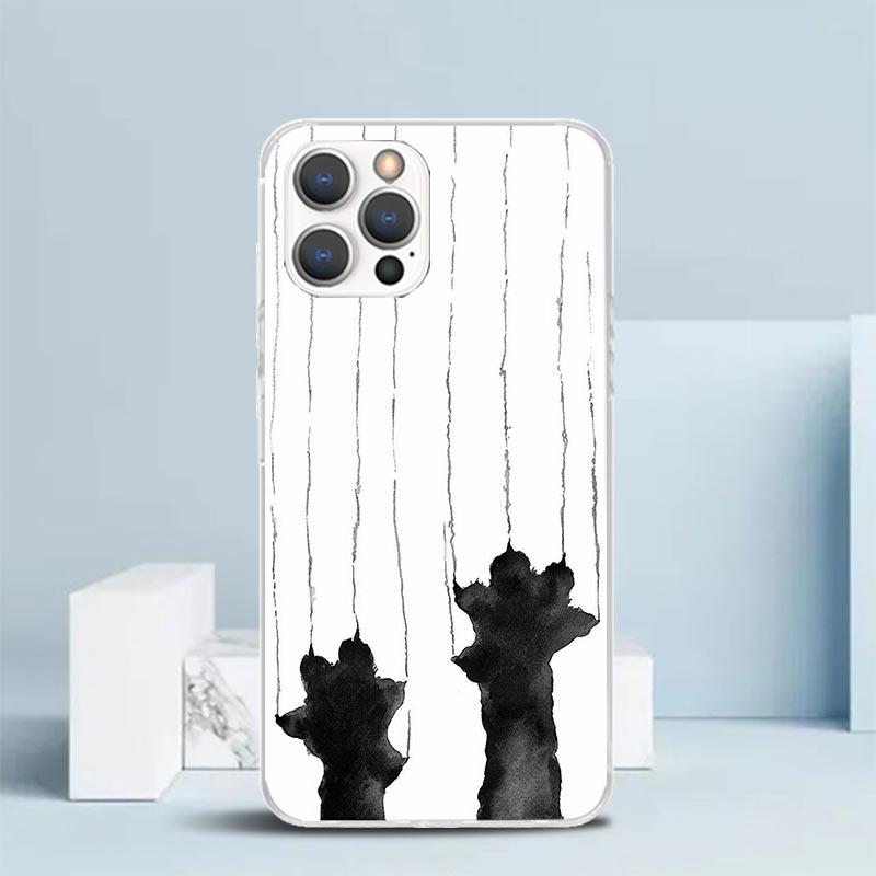 Cat Footprint Funny Paw Cute Phone Case For IPhone 16 17 Air 16E 15 14 Plus 13 Mini 12 11 Pro Max 7 8 + SE 2020 Soft TPU Back Co