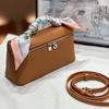 Lunch box bag first layer cowhide small square bag leather niche design fashionable women's bag fashion
