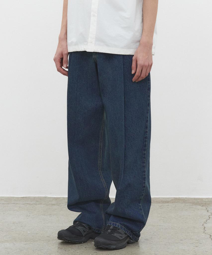 DECET Deep Pleats Wide Jeans Dcpt030Ylblue