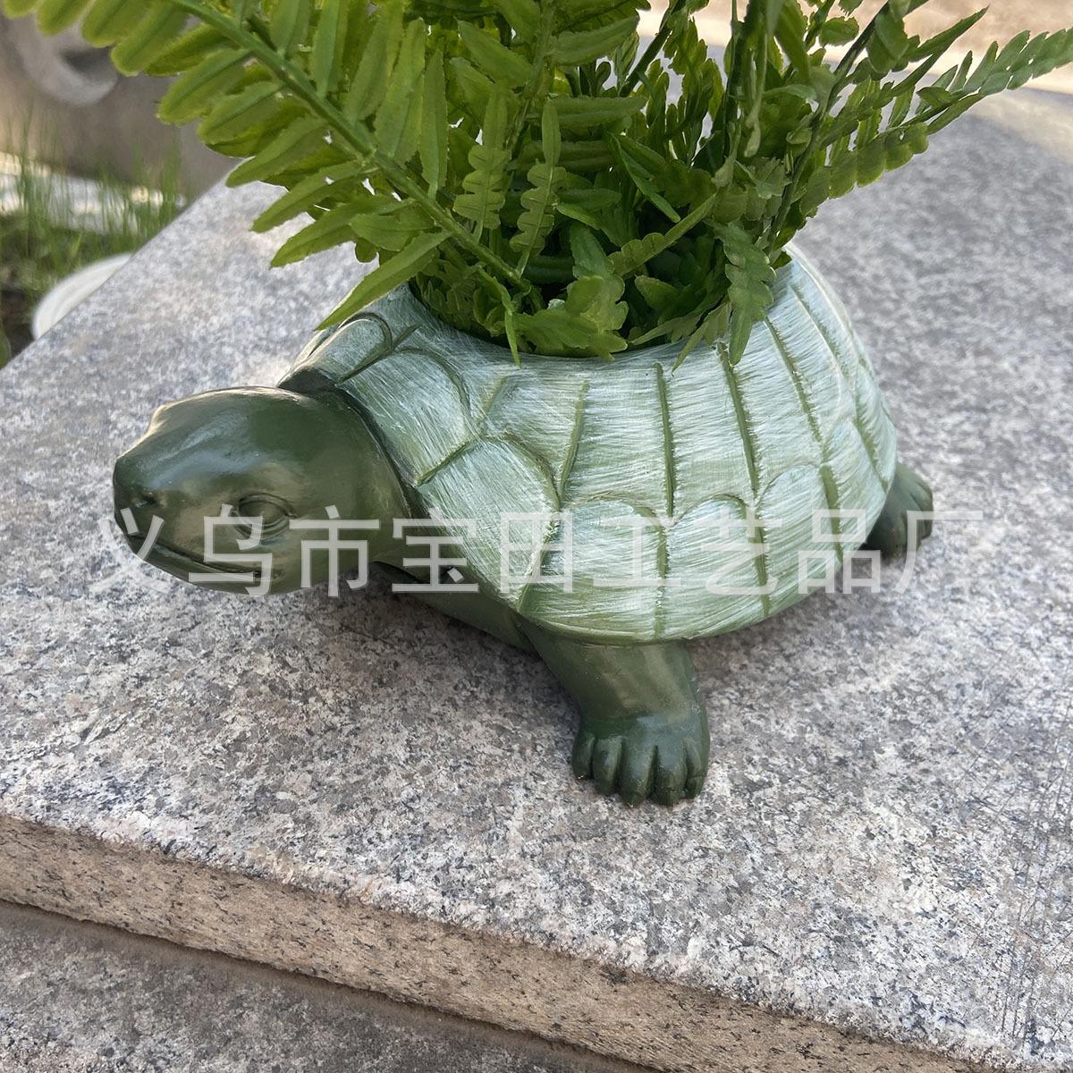 

1 piece turtle flower pot statue ornament, creative animal resin statue handicraft, suitable for outdoor garden and courtyard