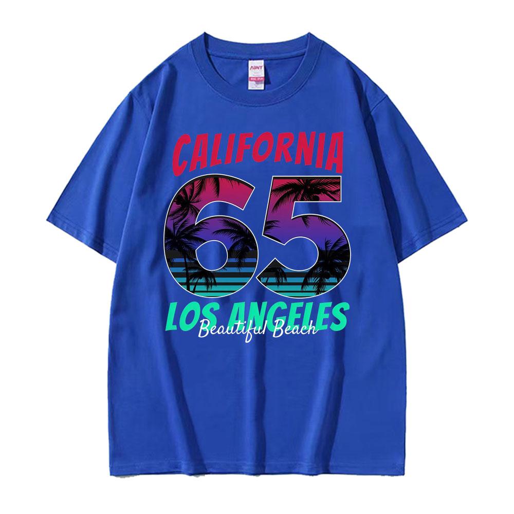California Los Angeles Beautiful Beach T Shirt Men Women Fashion Vintage Short Sleeve Tshirts Cotton Casual Oversized Tee Shirt