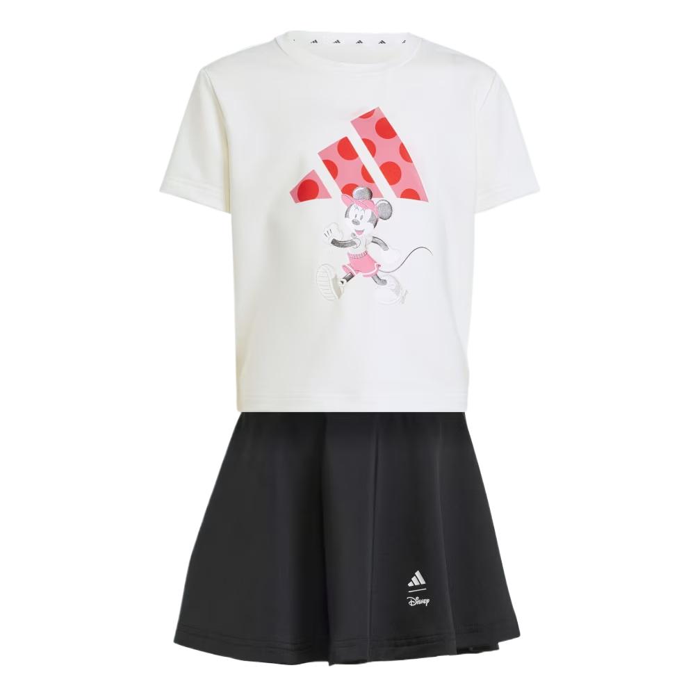 Adidas Dress Set Disney Climacool Sportswear Minnie Comfortable Simple Fashionable Short Sleeve Kids Dress Set Gray White JF3622