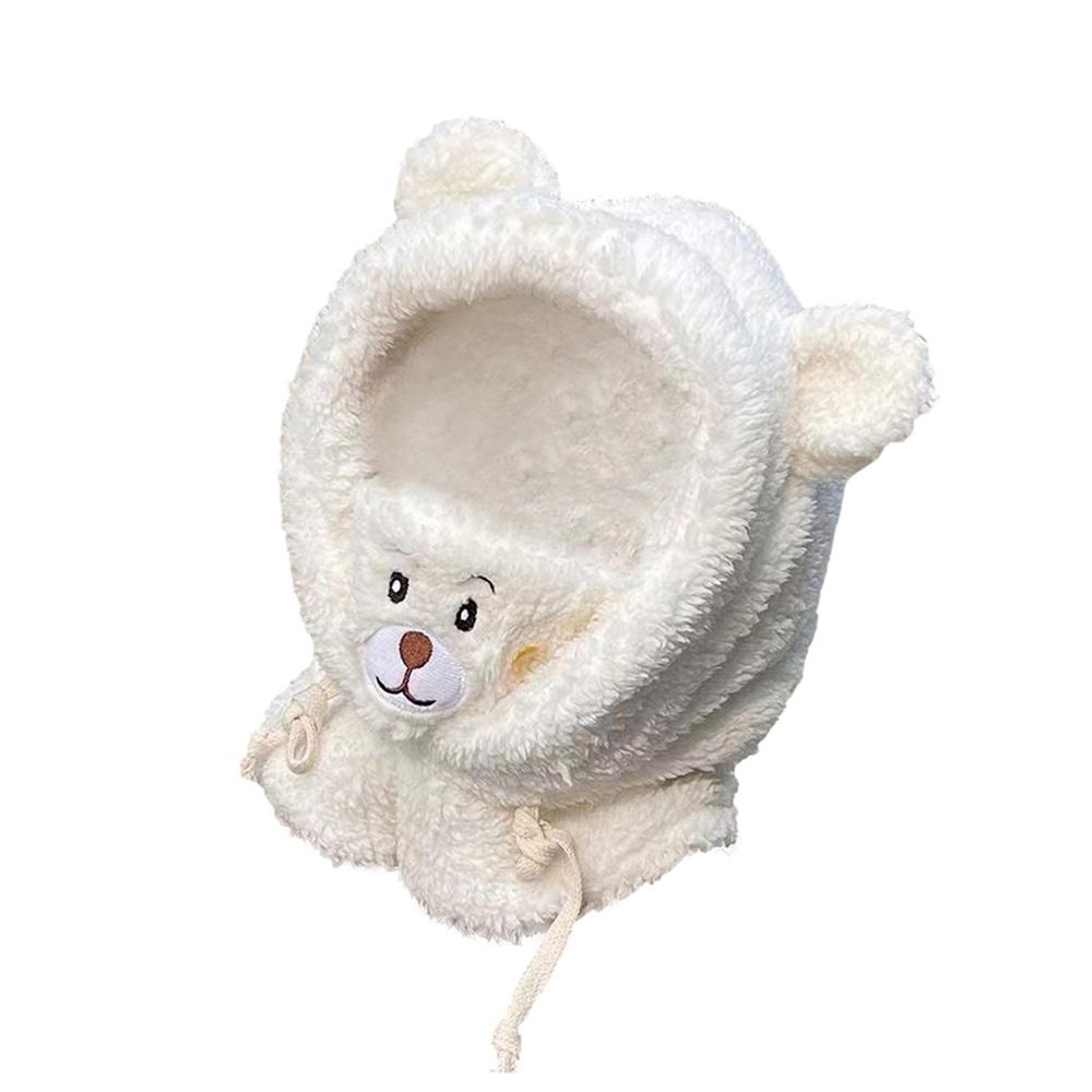 

Warm Bear Hat Bear Hat With Ear Flaps Adorable Cozy Comfortable Windproof Stretchy Fleece Winter Hat For Fall Winter белый