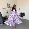 Women's Floral Boho Long Sleeve Maxi Dress V Neck Waist Swing Flowy Wedding Guest Dress Lightweight Maxi Spring Summer Party Boho Dresses for Women