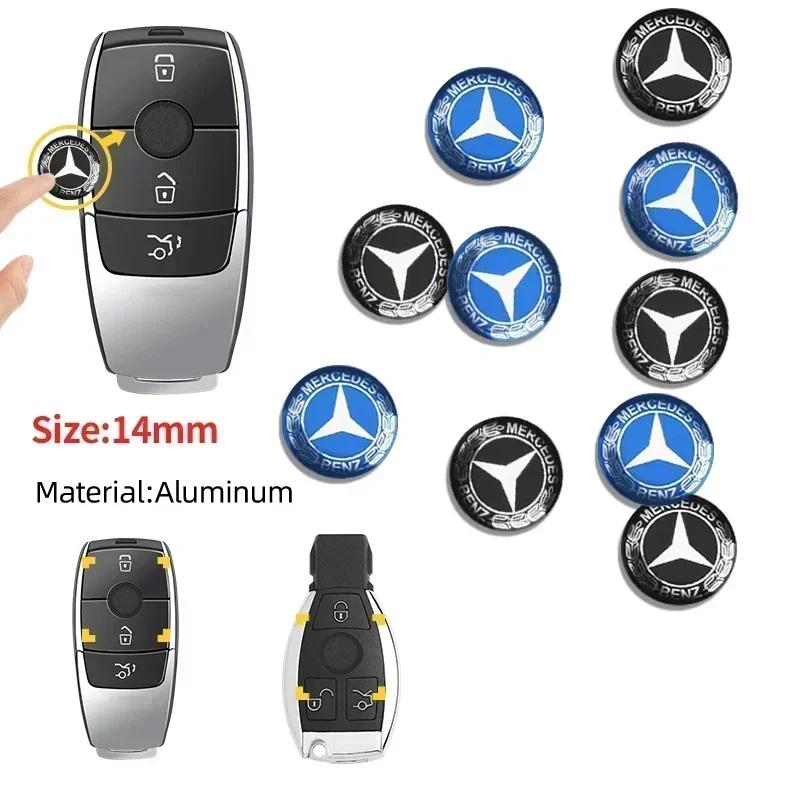 Car Key Logo Sticker Emblem Badge Aluminum DIY For Mercedes Benz A B C E S M Class AMG CLA CLS W212 W213 W204 W205 W176 W210 JO1