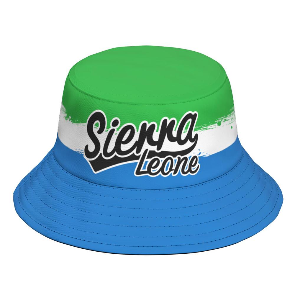 Freedom Outdoors Women's Sierra Leone Fisherman Hats Free Custom Made Name Number Bucket Cap National Flag Leonean College Print Photo Logo Headgear