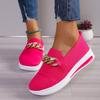Women's Spring Flat Round-Toe Breathable Knit Loafers.