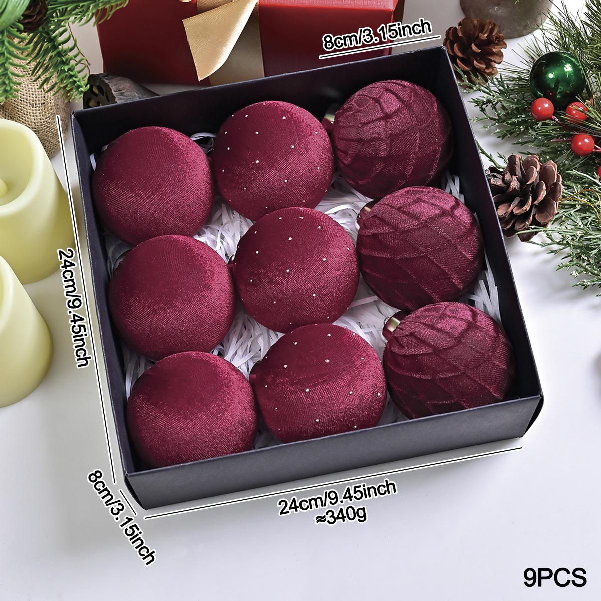 Velvet Rhinestone Christmas Ornaments Exquisite Luxury Christmas Decorations Tree Pendants Gift Box