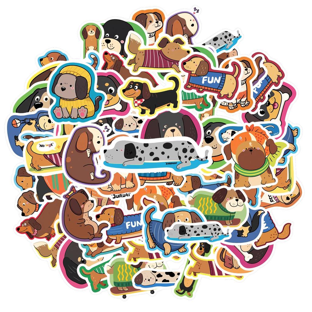 35pcs Cute Dogs Stickers Cartoon Cute Animals Stationery Stickers  Stickers For Guitar DIY Skateboard Laptop Luggage Decor