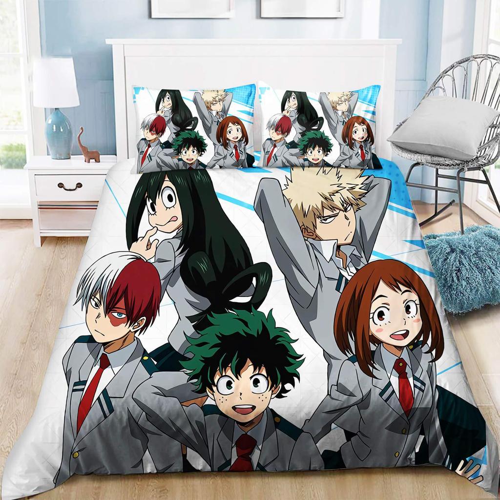 Cartoon Animation Characters Three-Piece Quilt Cover Digital Printing Bedding Set Bed Cover