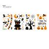 Holiday Glass Decoration Stickers 4 Sheets Halloween Electrostatic Stickers, Cartoon Pumpkins Castle Bats Window Easy Remove Clings PVC Waterproof