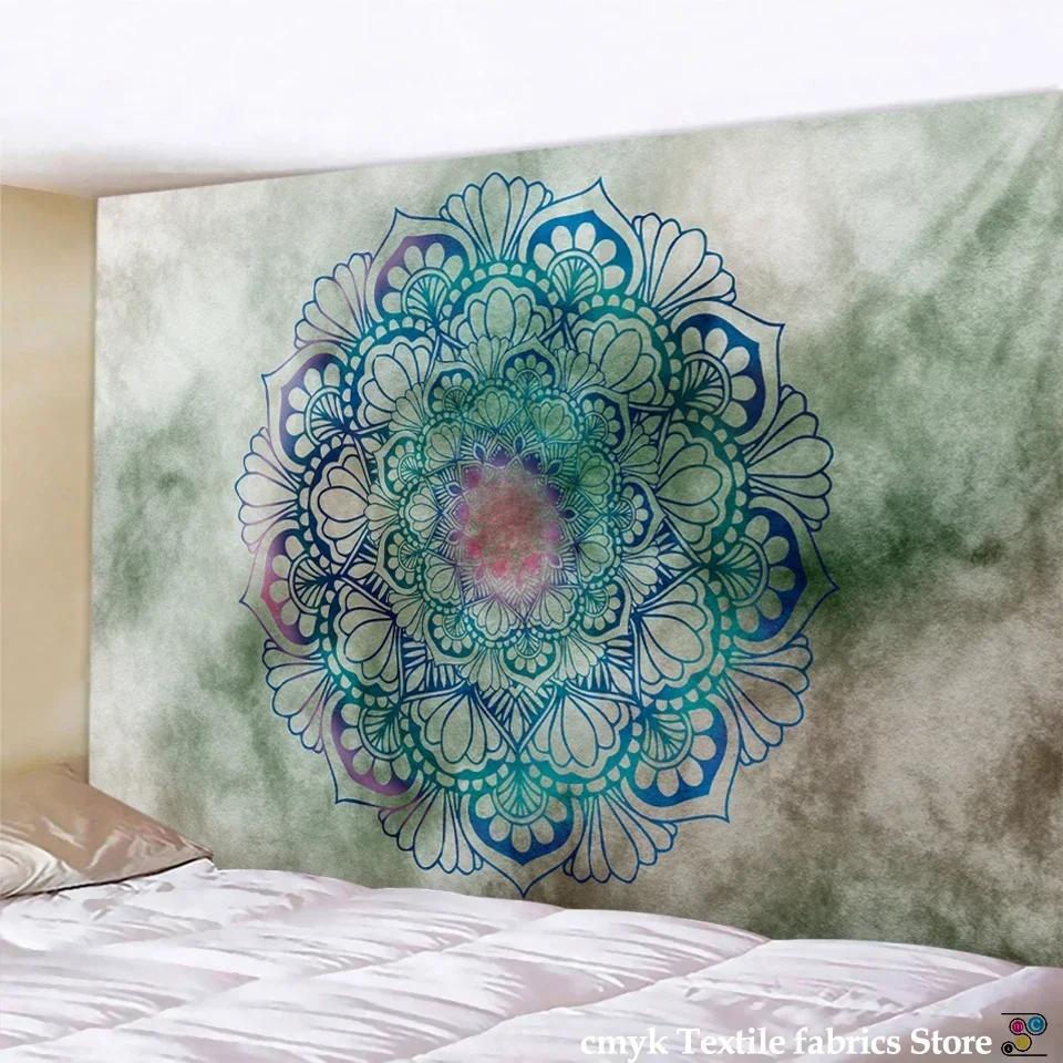 Tapiserie cu mandala indiană, agățată pe perete, covor de plajă cu nisip, pătură, cort de camping, saltea de călătorie, tapiserii de dormit boem