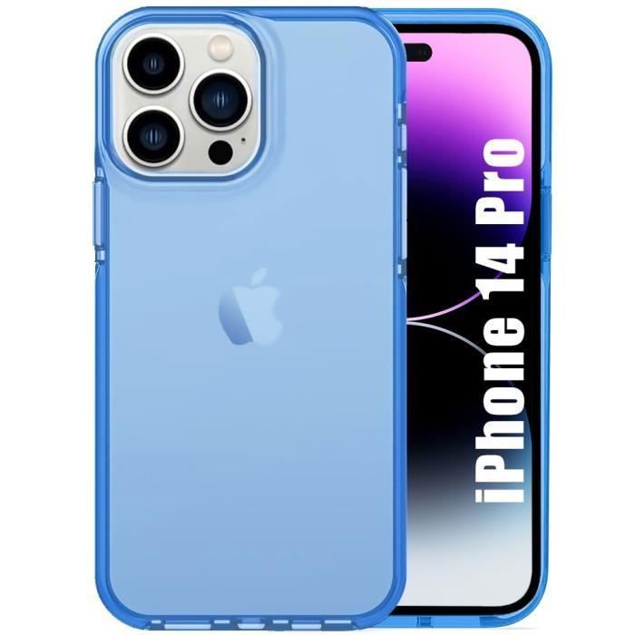 Coque de Protection - BOOLING - iPhone 14 Pro - Silicone Souple Antichoc - Bleu - Design Élégant