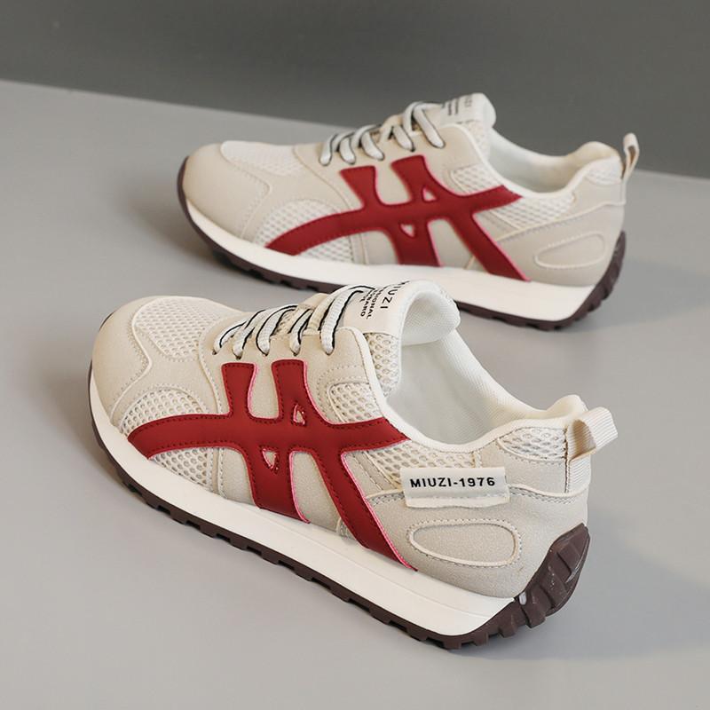 Nové dámské boty pro jaro a léto 2025, prodyšné, s tenkou podrážkou, barevně sladěné, dámské boty sportovní a volnočasové, zvyšující výšku, s kulatou špičkou, ve stylu ins, korejské ve