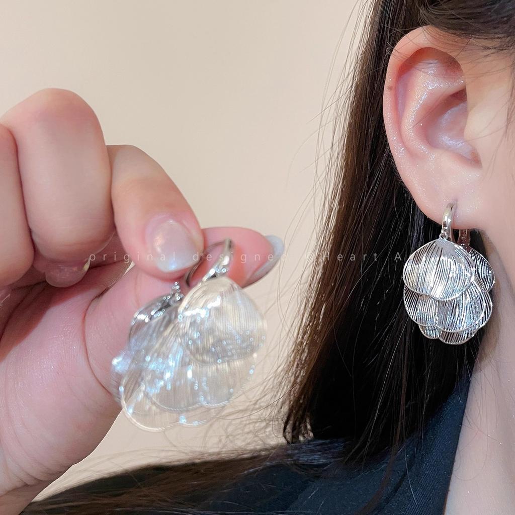 Vacation Style Dopamine Flower Earrings Women's Summer Sweet Temperament Versatile High-end Stud Earrings 925 Silver Needle Earrings