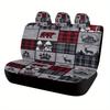Red Black Plaid Wildlife Designed Car Seat Cover Set For Most Cars, High-quality Comfortable Car Seat Protector Covers Full Set,