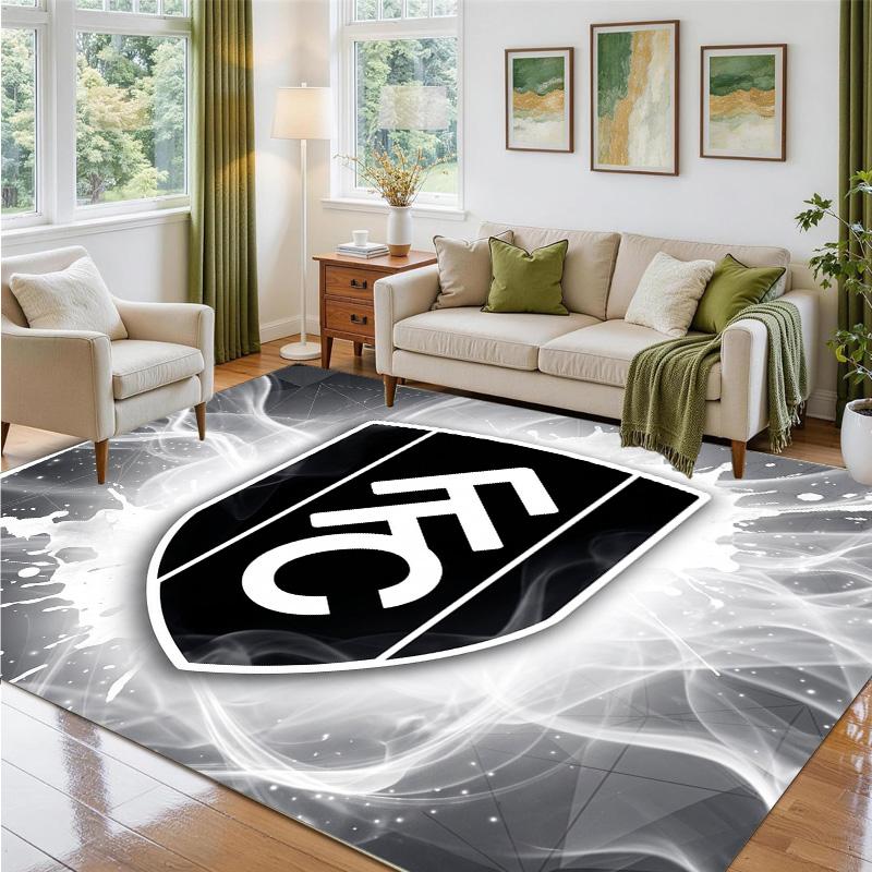Fulham Voetbal Design Kristalfluweel Tapijt Zacht Decoratief Matje voor Slaapkamer Entree