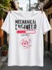 Mechanical Engineer Loading Distressed Text With Red Loading Bar And Futuristic Interface Graphics Unisex All Tshirt