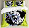 Cartoon Pug Dog Comfortable Duvet Quilt Cover Pillowcase Bedding Set Children Bedroom Decoration Home Textile
