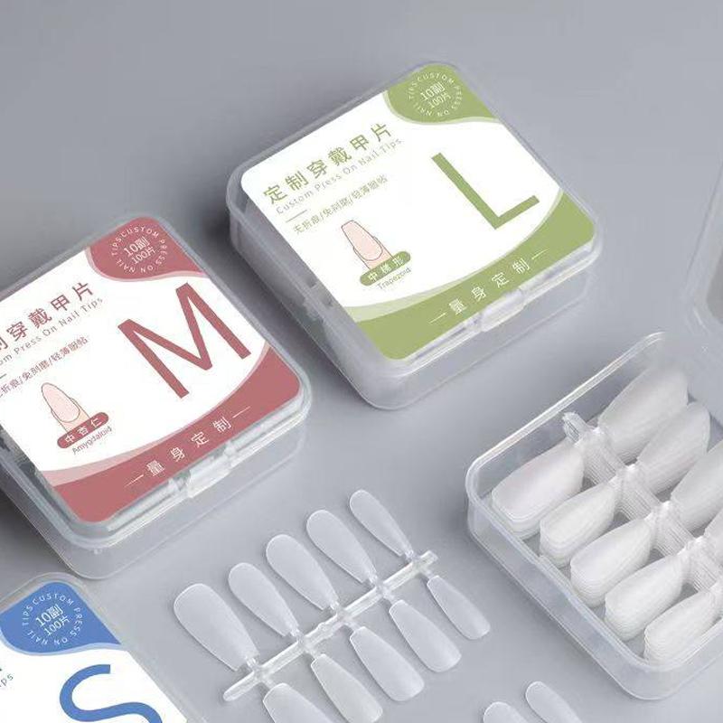 100Pcs/Box Matte Fake Nails No Polishing Press On False Nails Medium Short Design High Matt Soft Gel Nail Tips For Extension