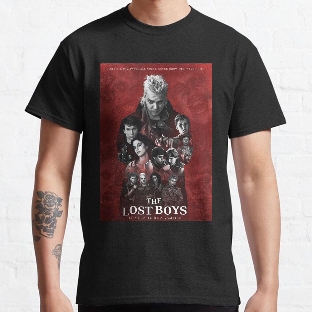 Scary The Lost Boys David Vampire Graphic T Shirts Santa Carla Halloween Tops Horror Movie Printed Tee Large Size Mens Clothing