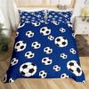 Soccer Duvet Cover Set King Queen Full Size Football Pattern Polyester Comforter Cover For Kids Teens Soccer Lover Bedding Set