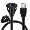 5Gbps Fast Speed USB 3.0 Extension Cable Male To Female Connectors with Flush Mount for Car, Truck, Motorcycle 3.28ft