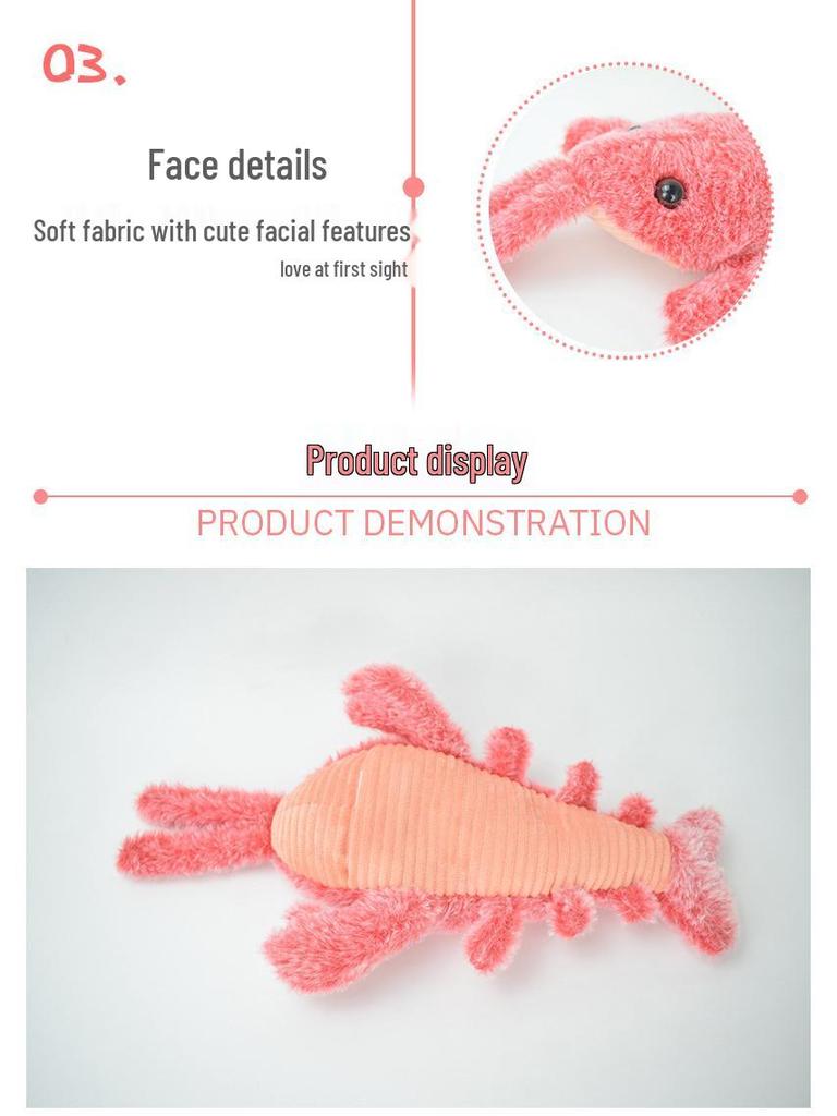 Electric Bouncing Shrimp & Lobster Pet Toy - USB Rechargeable Teaser for Cats & Dogs