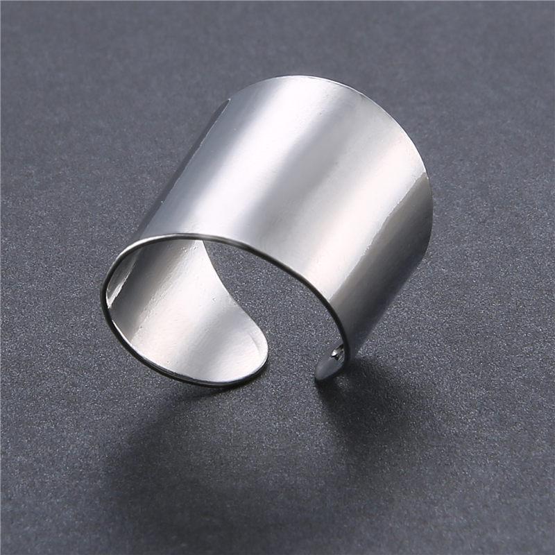 Fashion Silver Color Opening Ring For Women Men Peronality Large Wide Finger Rings Party Jewelry