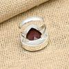 Anillo elegante hecho a mano de la joyería de la plata esterlina sólida 925 de la piedra preciosa del granate rojo para las mujeres