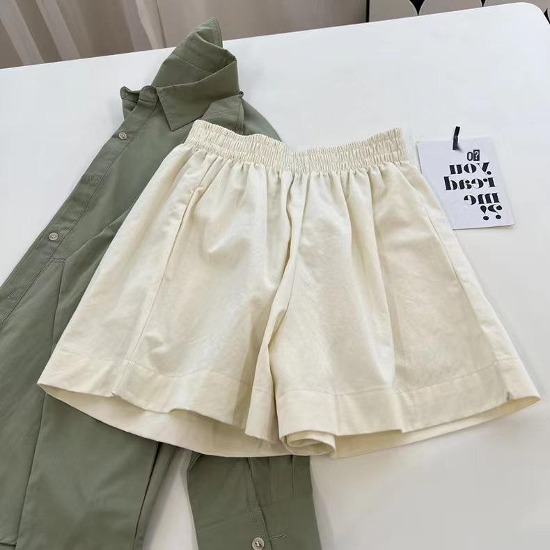 Retro Chic High-Waisted Hong Kong Style A-Line Summer Shorts for Women