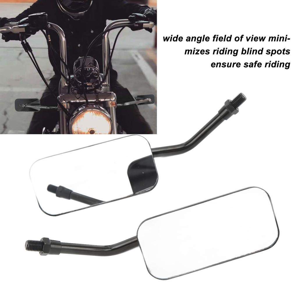 Motorcycle Rearview Mirror   Clear Wide Angle Side Rear View Wing Mirror Kit for 38mm Inner Diameter Bumper