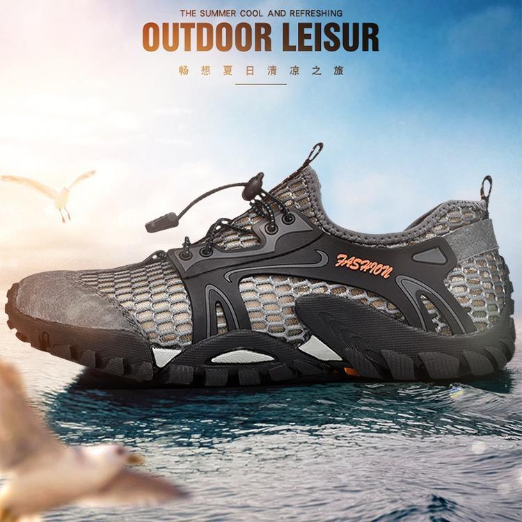 Summer men's sandals wading shoes trendy hiking shoes breathable mesh lightweight outdoor casual men's shoes
