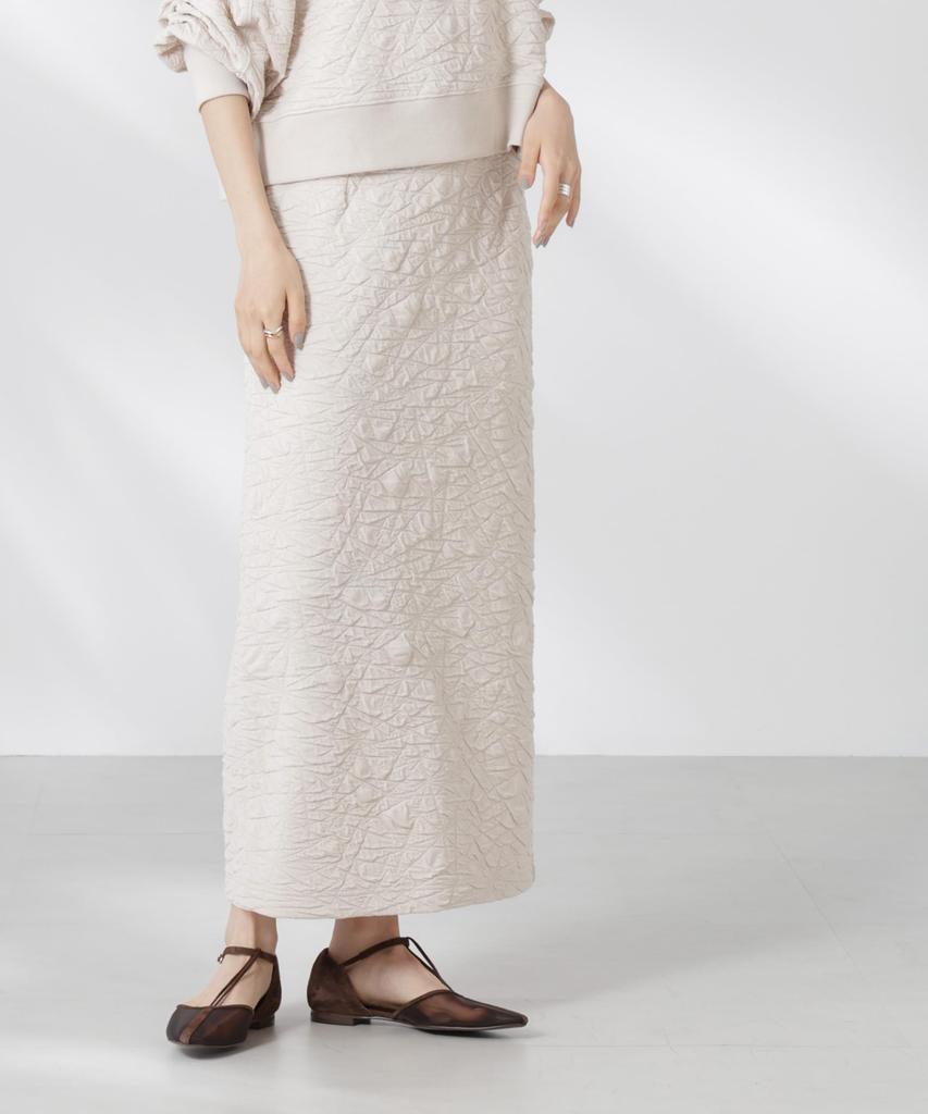 Nano Universe Fukure Jacquard Cut Narrow Skirt be paired with other F 037 Ivory Women's (Can items) 673-5130300