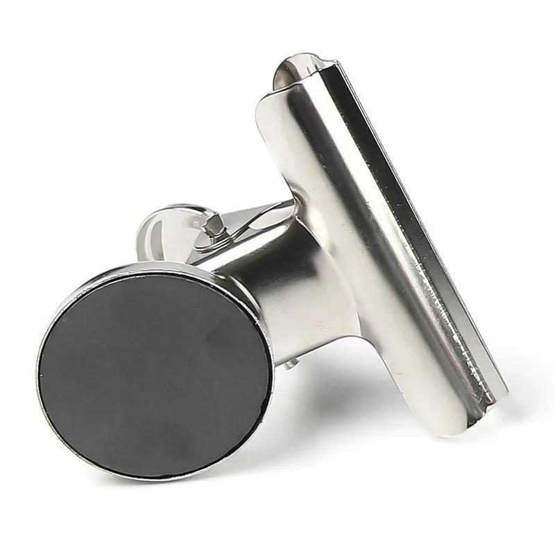 New 2Pcs Metal Round Fridge Magnetic Sticker Clips Fridge Wall Memo Note Message Binders Clamp Holder Whiteboard Magnet Colorful