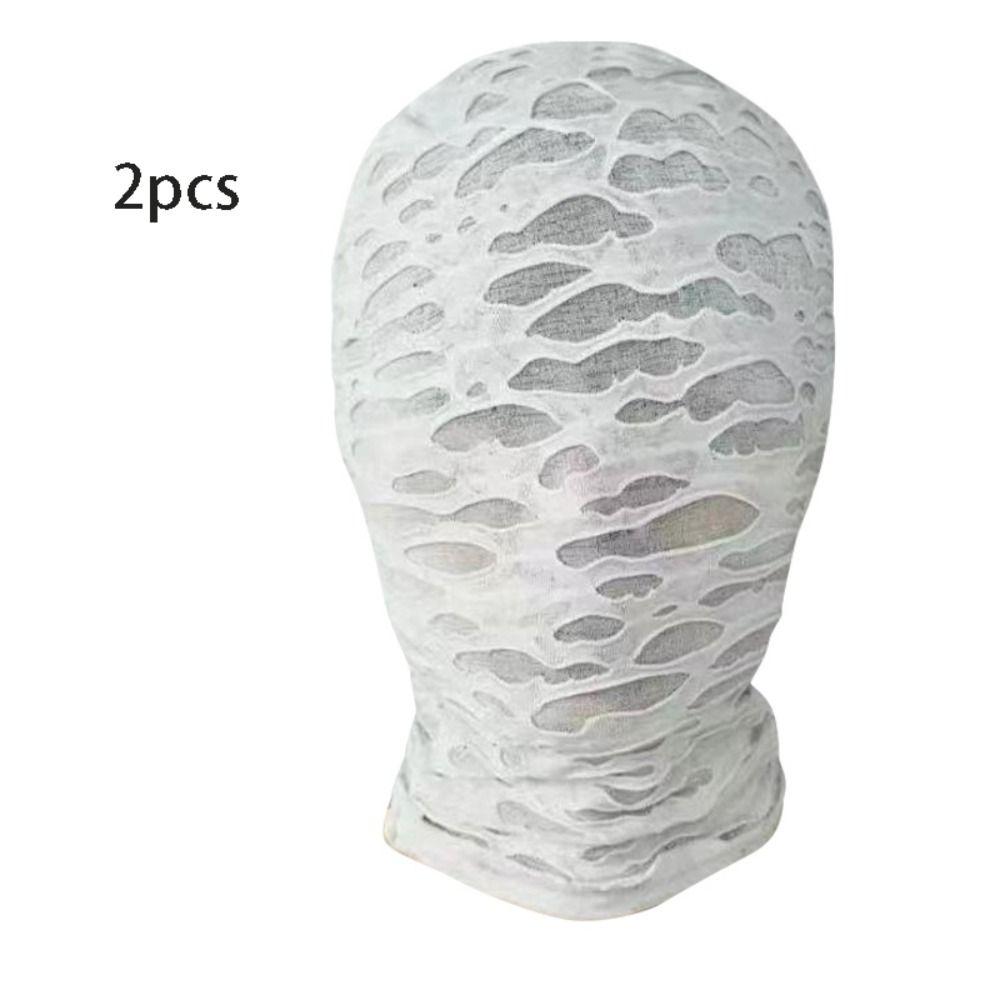 2pcs Black Cosplay Full Mask Breathable Cosplay Head Cover New Hood Cosplay Prop
