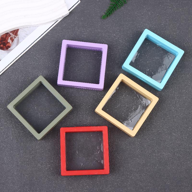 10Pcs Transparent Floating Display Box Plastic Film Jewelry Packaging Box Jewelry Necklace Ring And Collectible Storage Box