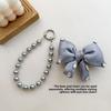 Pearl String Bow Mobile Phone Chain New Bag Pendant Keychain Wrist Lanyard Short