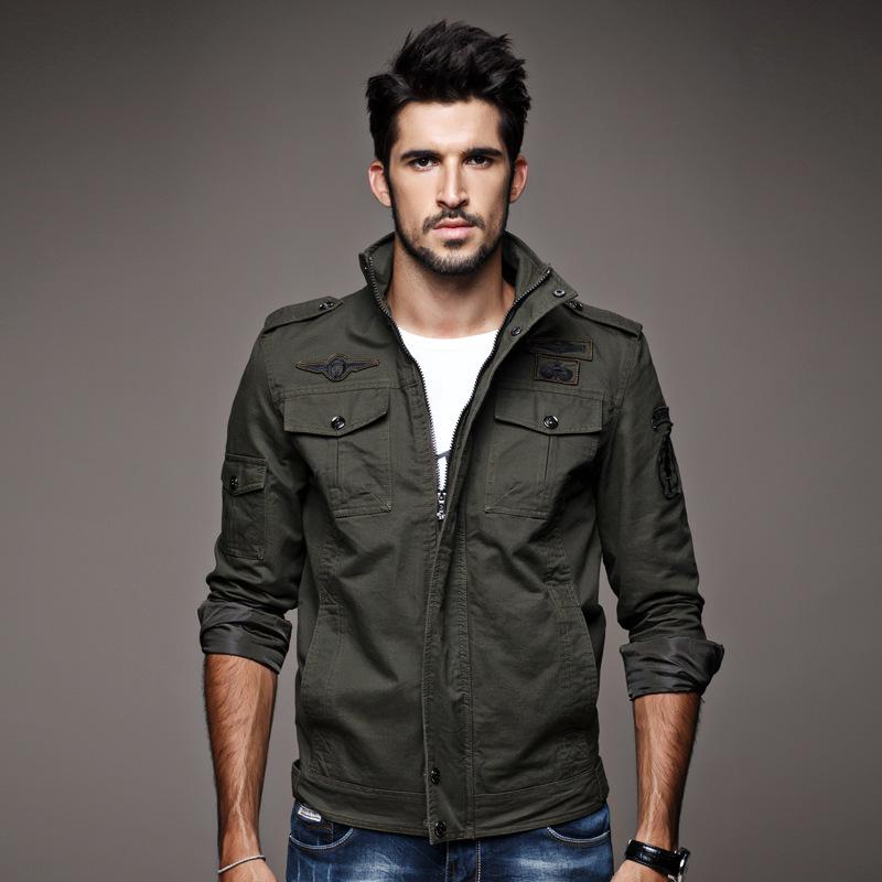 Tooling Jacket Men's European and American Cotton Men's Top Spring and Autumn Thin Coat Men