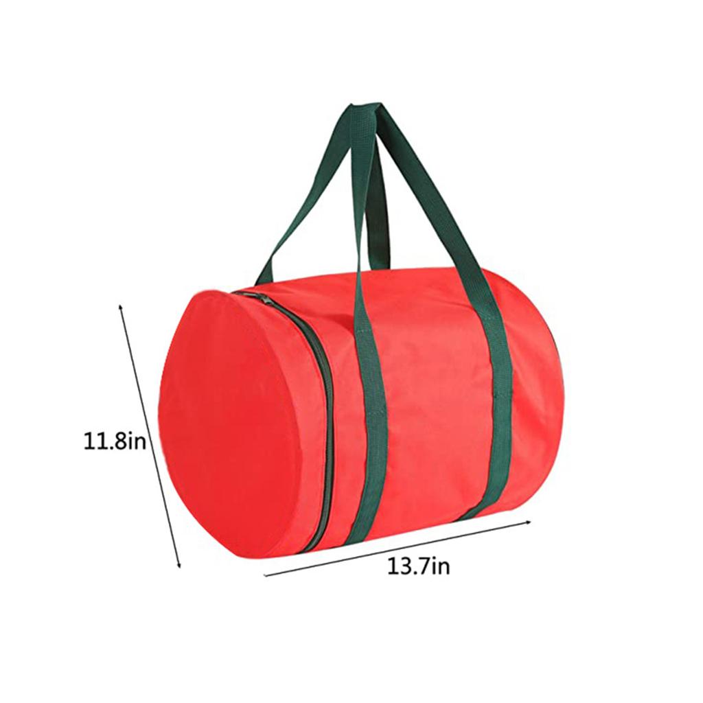 Xmas Light Storage Bag 30x35cm Oxford Cloth Holiday Lamp Storage Bag with Handle Red