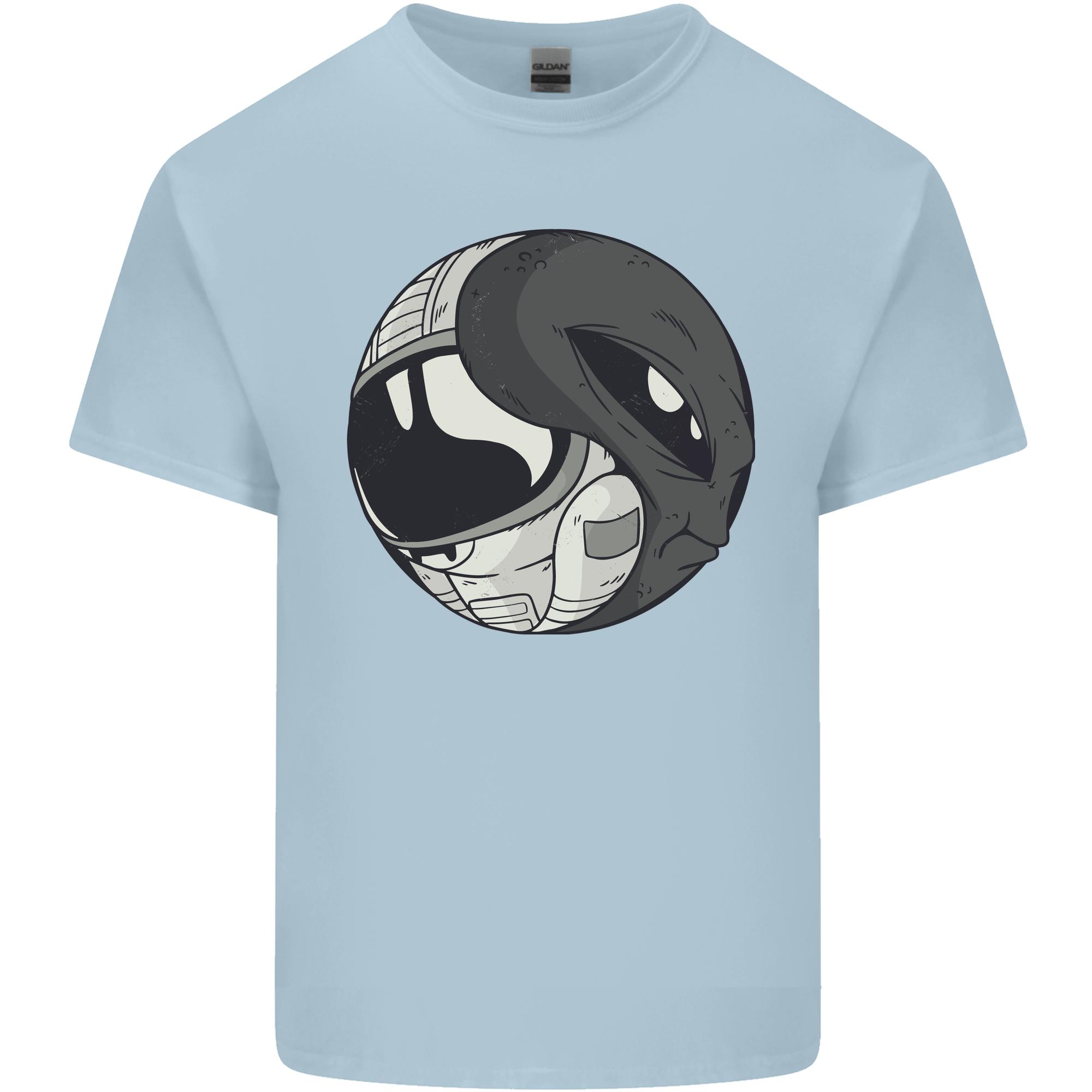 Alien Astronaut Yin Yang Space UFO Unisexs Light Cotton TShirt S